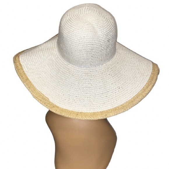Target Floppy Straw Sun Hat cream tan boarder Summer Beachy Vacation Size OS - Picture 9 of 11